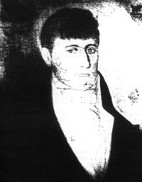 Portrait of Ebenezer Dorr, former U.S. Marshal and sheriff of Escambia County, depicted in an early black and white style.