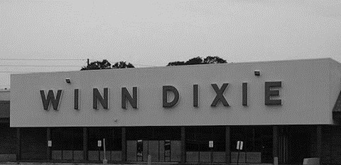 Exterior of a Winn-Dixie grocery store, showcasing its large sign.